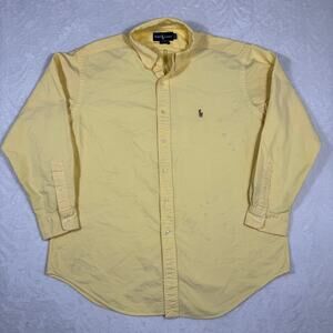 Ralph Lauren Yarmouth 100% Cotton Men's 16 1/2-34 Long Sleeve Button Down Yellow